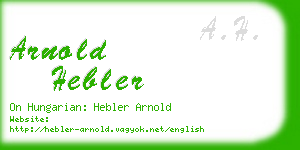 arnold hebler business card
